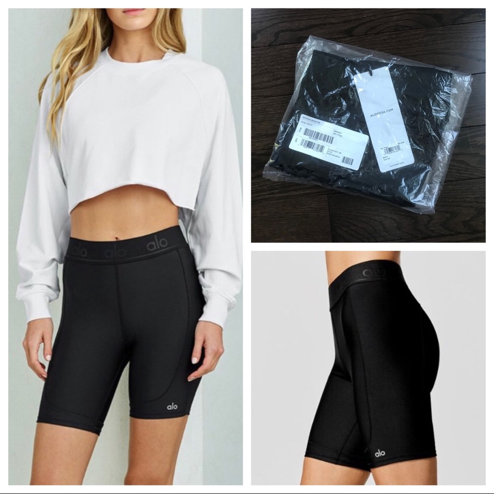 Alo Yoga Rider Short - Black Biker Short - sz XS
